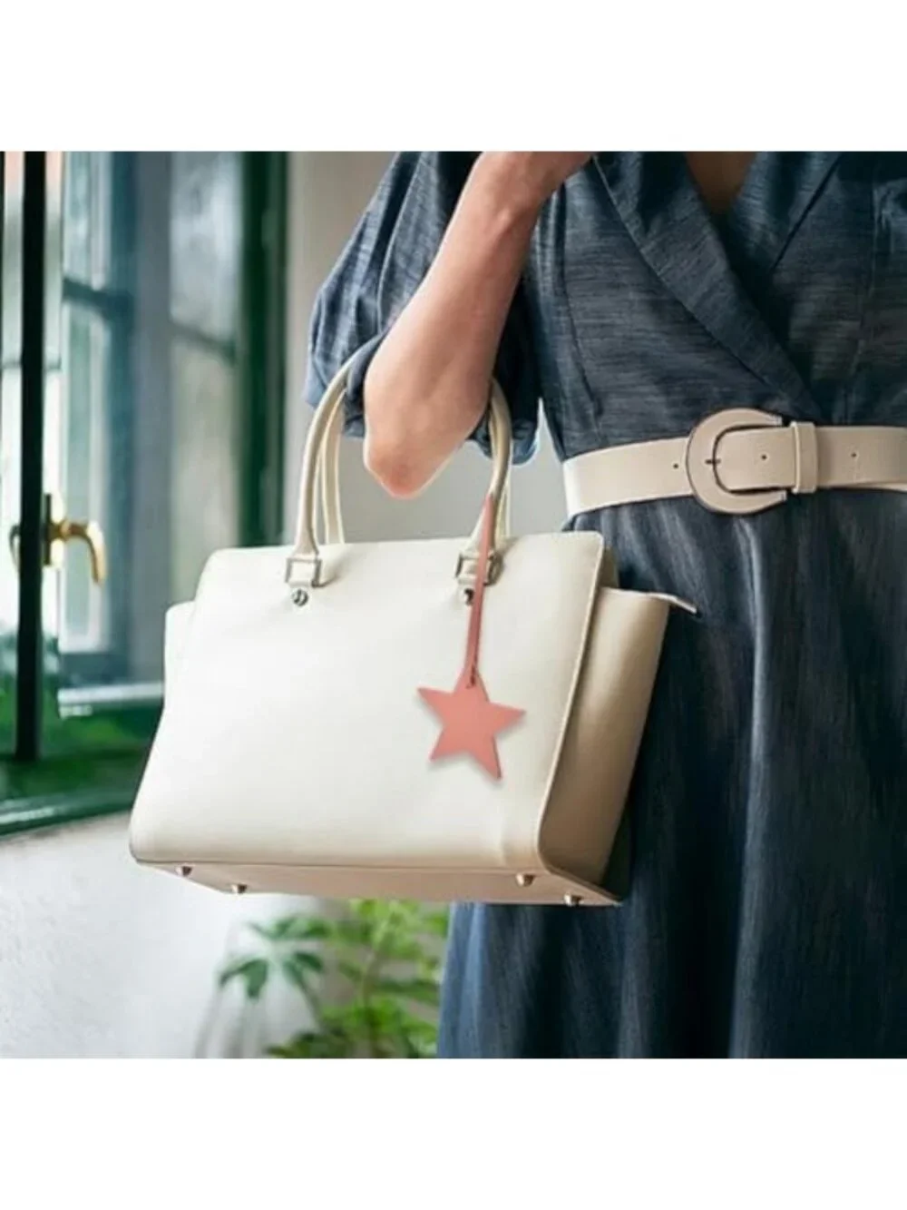 4PCS Star Shaped PU Leather Keychain Set - Versatile Luggage Charm in 4 Colors